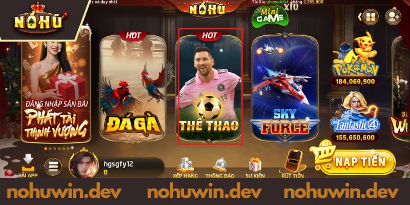 Thể Thao NOHUWIN – Cá Cược Không Ngừng Nghỉ Mỗi Ngày Đôi nét về sảnh cược thể thao NOHUWIN
