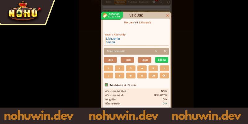 Thể Thao NOHUWIN – Cá Cược Không Ngừng Nghỉ Mỗi Ngày Quy trình đặt cược thể thao NOHUWIN