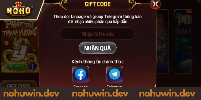 Quy trình nhận Giftcode NOHUWIN đơn giản